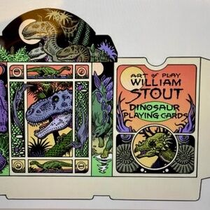 William Stout, renowned for his paleontological drawings, deck of dinosaur cards